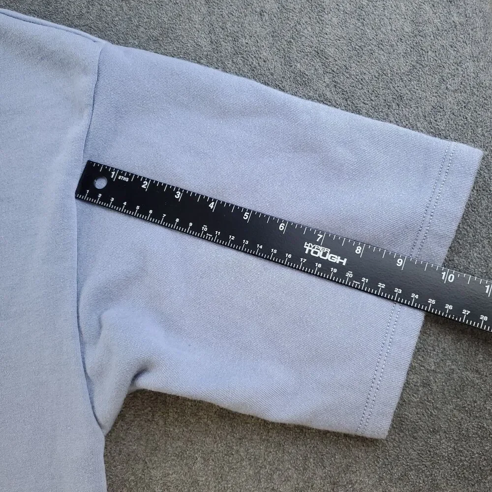 True Religion Mock Neck Oversized Shirt Mens Size Large Blue Fleece Lining